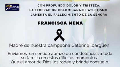 Condolencias Caterine Ibarguen